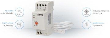 Датчик сумерек на DIN-рейку ORNO OR-CR-219