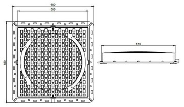 Крышка Крышка для септика, квадратный люк А15