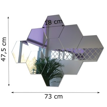 Современное декоративное акриловое зеркало HEXAGON 3мм.