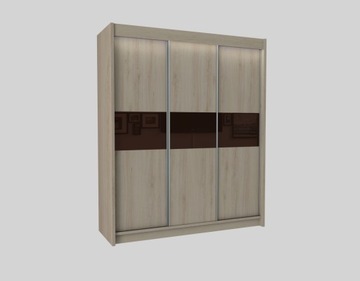 SZAFA 180 biała czarna sonoma wenge + lacobel T180