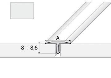A56 Profil fugowy 26mm ALUMINIUM NATURALNE 100cm