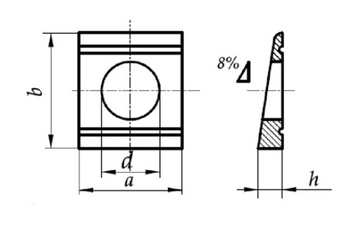 Шайба клиновая М12, оцинкованная DIN434, 10 шт.