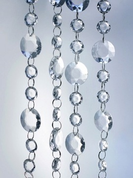 Girlanda kryształowa łańcuch bezbarwny, 1m CC02