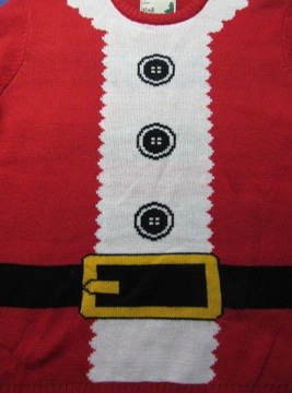 DUŻY Święty Mikołaj ORGINALNY ŚWIĄTECZNY sweter M