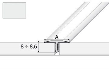 Profil fugowy A55 - 100cm/18mm ALUMINIUM