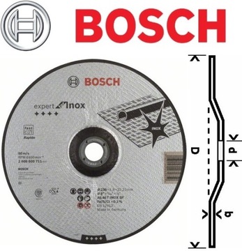 РЕЖУЩИЙ ДИСК INOX STEEL 230x1,9 BOSCH 2608600711