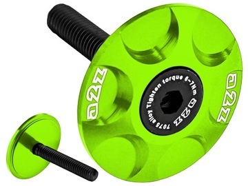 KAPSEL KOREK DO STERÓW ROWEROWYCH A2Z S-CAP AHEAD CNC ŚRUBA ZIELONY 1 1/8''