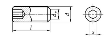 Установочный винт M4x8 с потайной головкой черный DIN 913 20 шт.