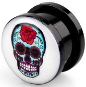 TUNELE PLUGI TUNEL PLUG AKRYLOWY SKULL 8 mm