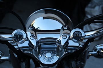 CHROM CHROMOWANY ZEGAREK + TERMOMETR NA KIEROWNICĘ MOTOCYKLOWY METALOWY