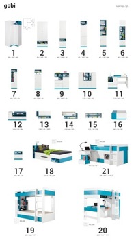 GOBI 21 Кровать + Письменный стол + МАТРАС БЕСПЛАТНО НОВЫЙ