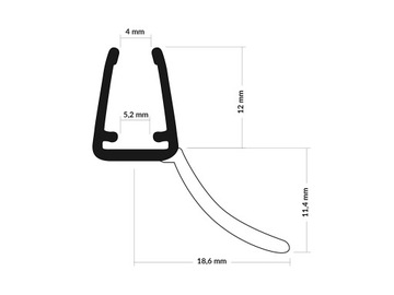 USZCZELKA Kabiny Prysznicowej 4,8-5mm OKAPNIK 10cm