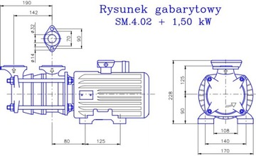 Насос GRUDZIĄDZ SM 4.02 1,5 кВт 230 В двухступенчатый