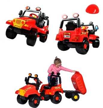 SAMOCHÓD TERENOWY JEEP NA PEDAŁY+ PRZYCZEPA+GRATIS