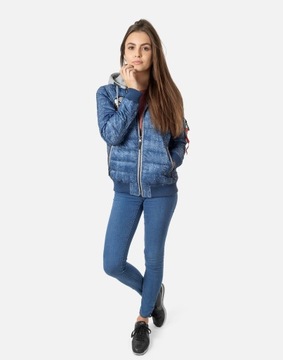 Kurtka Bomberka Damska Ocieplana 23360 r L jeans