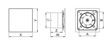 AWENTA WENTYLATOR ŁAZIENKA WTI100H HIGROSTAT INOX