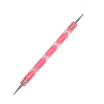 SONDA DO ZDOBIENIA paznokci DWUSTRONNA RÓŻOWA PINK