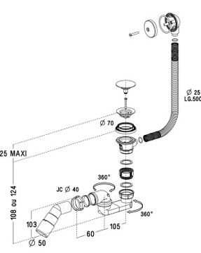 RADAWAY TURBOFLOW SYFON DO BRODZIKA 50 mm B602R