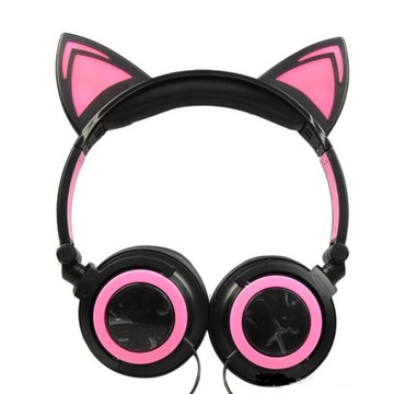 СКЛАДНЫЕ НАУШНИКИ CAT EAR, СВЕТОДИОДНАЯ ПОДСВЕТКА