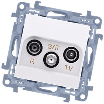 Конечная антенная розетка R-TV-SAT Белый - Simon 10