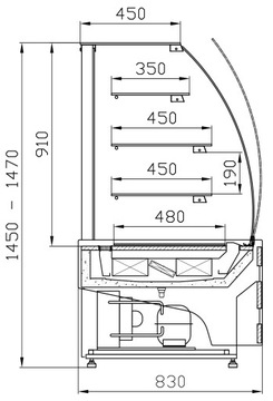 ВИТРИНА КОНДИТЕРСКАЯ ХОЛОДИЛЬНАЯ ESTER LADA WCh-1/C