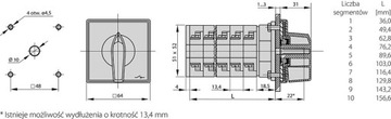 Выключатель ŁK16R-2.8211/P03 0-1 16А, 3-фазная панель