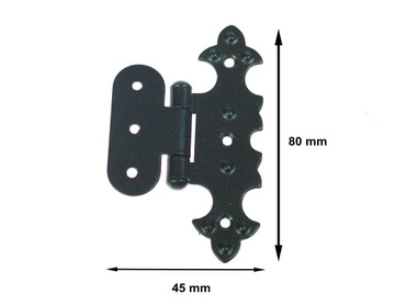 ZAWIAS MEBLOWY OZDOBNY POJEDYNCZY CZARNY 45x80