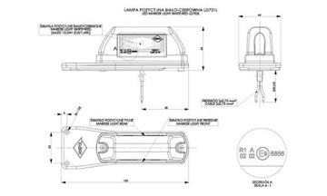 SVĚTLO KONTURA LD731 LEVÝ BÍLO ČERVENÁ 12V 24V