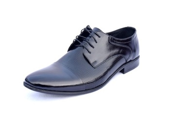 BUTY GARNITUROWE WIZYTOWE SKÓRZANE POLSKIE 323-3-4