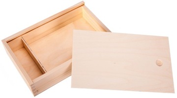 PUDEŁKO ALBUM na ZDJĘCIA 13x18cm i PENDRIVE drewno