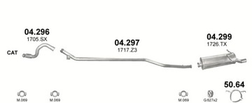 Tłumik końcowy Citroen Xsara Picasso poj.1,6HDi+zestaw