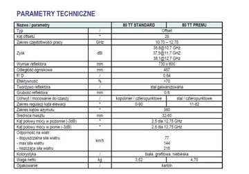 Спутниковая антенна, тарелка 80 TT PREMU - Telkom Telmor