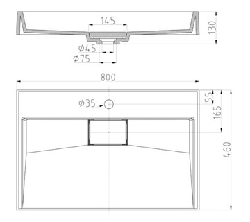 VELDMAN CONGLOMERAT РАКОВИНА DEXTER 80x46 см ОТВЕРСТИЕ