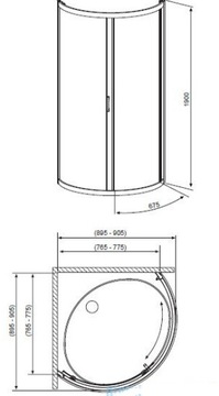 RADAWAY PREMIUM PLUS B кабина 90x90 ГРАФИТ