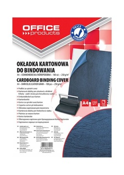 OKŁADKA DO BINDOWANIA A4 SKÓROPODOBNA OFFICE PRODUCTS CIEMNONIEBIESKA 100sz