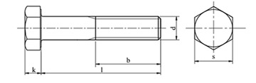 M8x1x60 Винт с мелкой посадкой, класс 10,9, DIN 960, 2 шт.