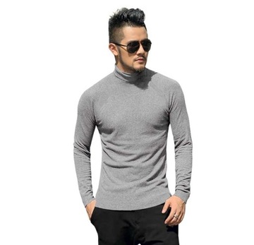 Elegancki golf sweter męski AREK swetry XL mel/jas