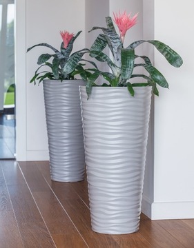 ЦВЕТОЧНЫЙ ГОРШОК СО ВСТАВКОЙ SAHARA SLIM FLOWER POT 35 высота 69см диаметр 35см АНТРАЦИТ