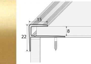 Listwa 120cm aluminiowa schodowa ZŁOTO A60