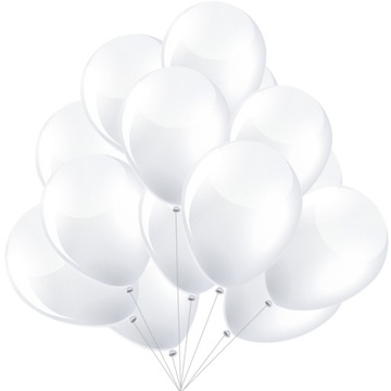 Balony Białe Perłowe Urodziny Chrzest 12szt