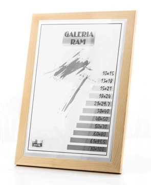 Rama z drewna surowego 13x18 sur GP z plexi