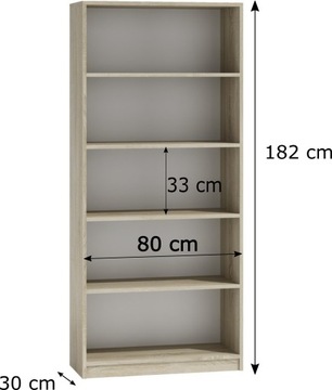 Regał Biblioteczka 80x30 Dąb Sonoma Elegancki Modn