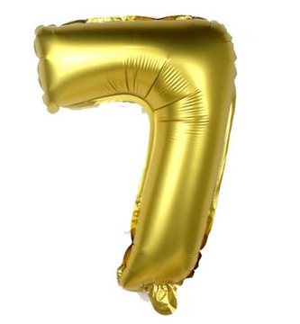 BALON FOLIOWY HEL CYFRA 7 siódemka ZŁOTA 100 CM