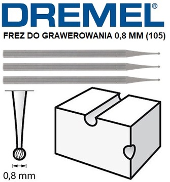 ГРАВИРОВАЛЬНАЯ ФРЕЗА 3 шт. 0,8 ММ (105) DREMEL