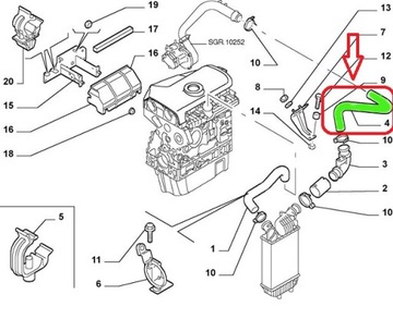 ШЛАНГ ТУРБОИНТЕРКУЛЕРА FIAT DUCATO 2.3 JTD