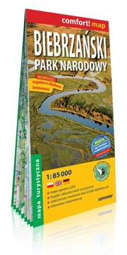 Biebrzański Park Narodowy; laminowana mapa turystyczna 1:85 000