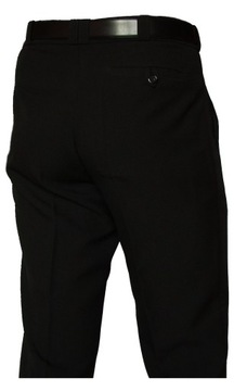 Spodnie męskie czarne eleganckie garniturowe na kant lekko zwężane 108/178