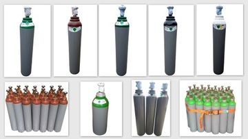 КОМПЛЕКТ БАЛЛОНОВ КИСЛОРОДНЫЙ БАЛЛОН С КИСЛОРОДНЫМ ГАЗОМ 8 Л + РЕДУКТОР ГАЗА O2