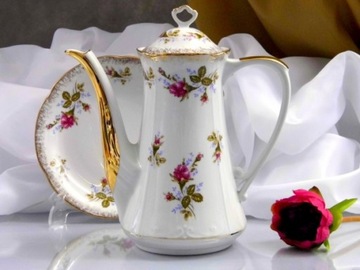 001 SPODEK 15 cm Róża Złota KAMELIA CHODZIEŻ MALCER PORCELANA