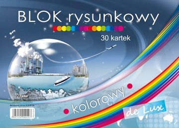 Blok rysunkowy kolorowy A4/30 de Lux 15 kolorów